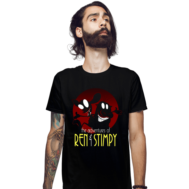 Secret_Shirts Fitted Shirts, Mens / Small / Black The Adventures of Ren & Stimpy