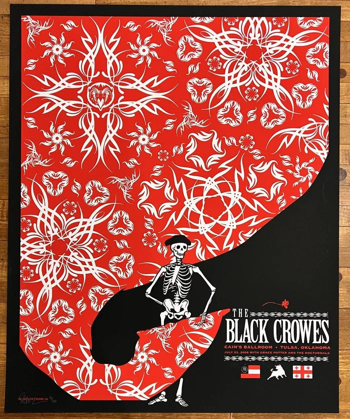 The Black Crowes Tulsa 2008 by Todd Slater, 17.5" x 21" Screen Print