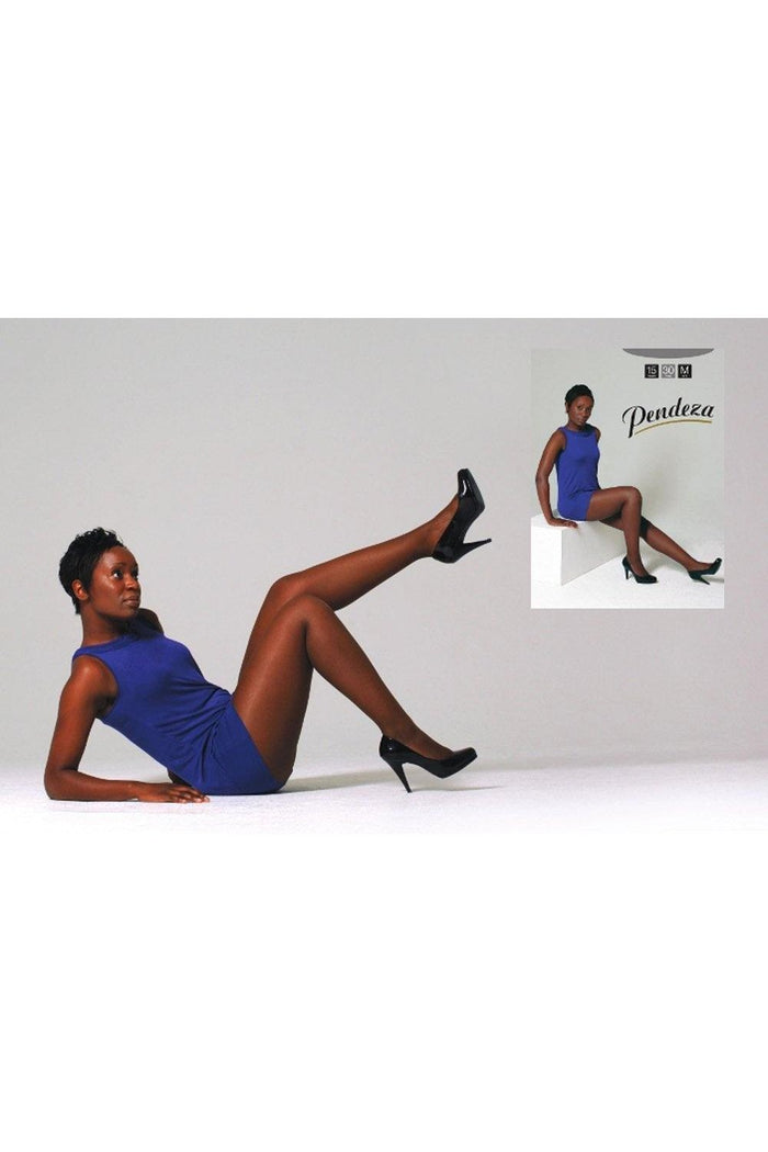 15 denier Pendeza 30 tight worn by a model on a grey/white background
