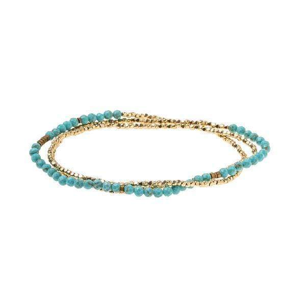 Turquoise & Gold Beaded Wrap - Madison's Niche