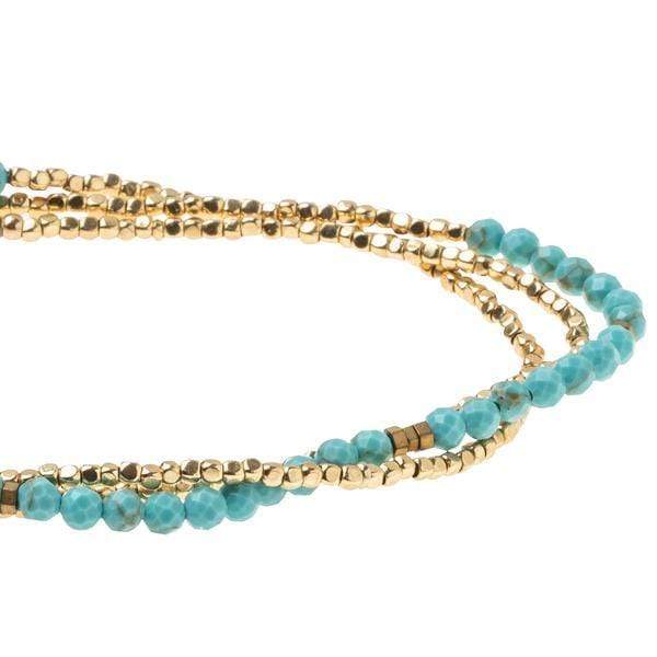 Turquoise & Gold Beaded Wrap - Madison's Niche