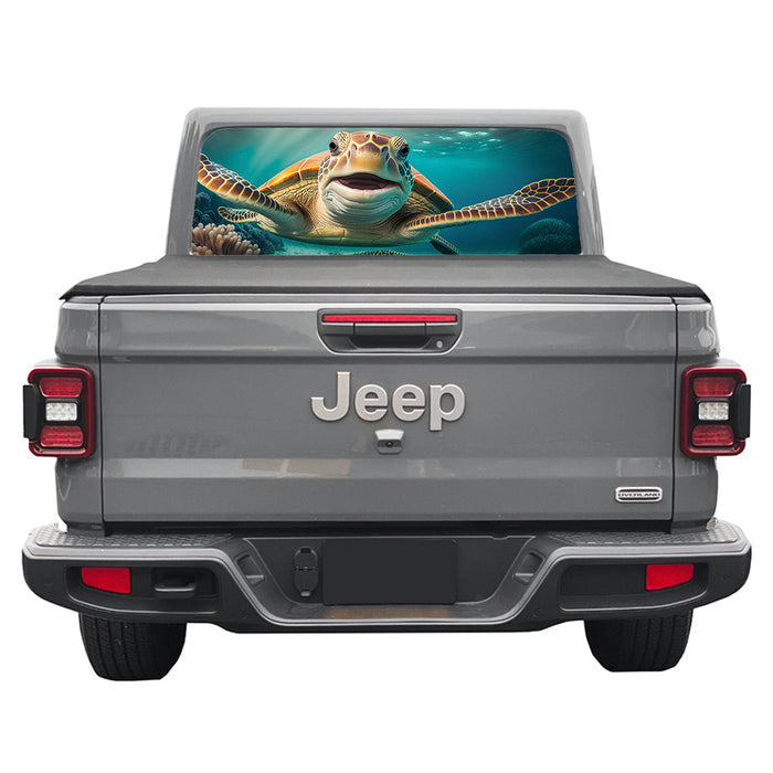 Turtle Smile Rear Window Decal