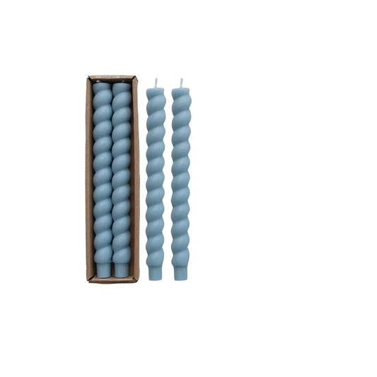Twisted Tapers Set of 2 in Blue - Madison's Niche