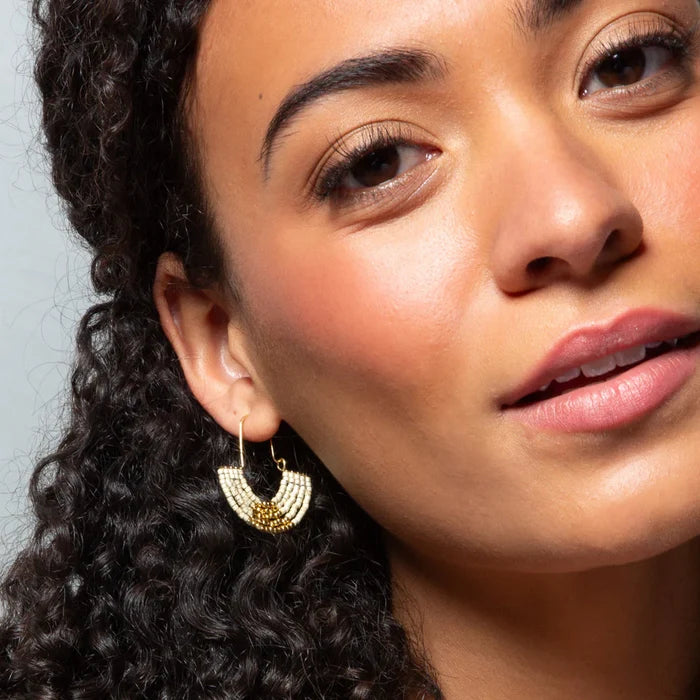 U Hoop Earring- Cream - Madison's Niche