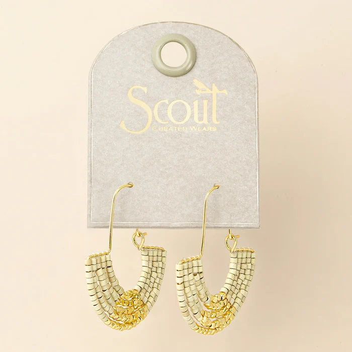 U Hoop Earring- Cream - Madison's Niche