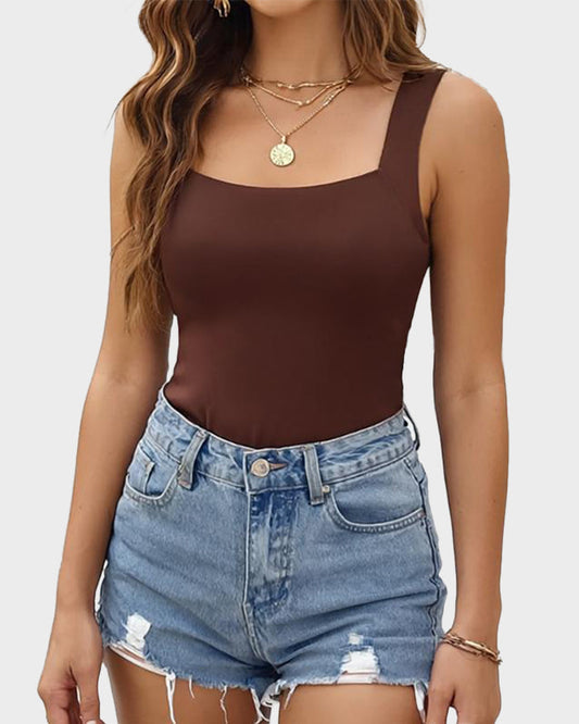 U-Neck Built-In Bra Shaping Tank Top