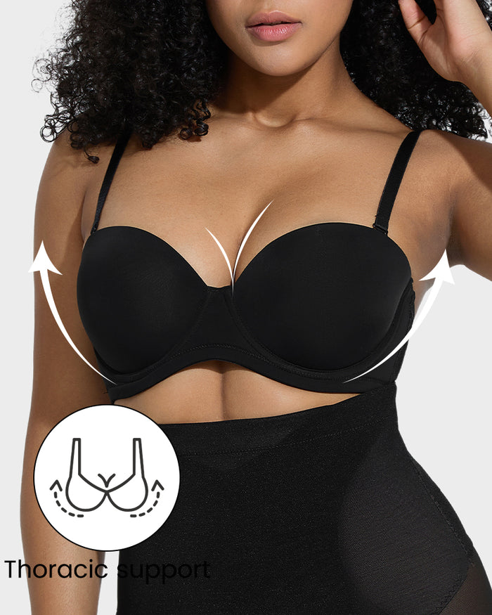Versatile Molded Cup Underwire Bra with Removable Straps