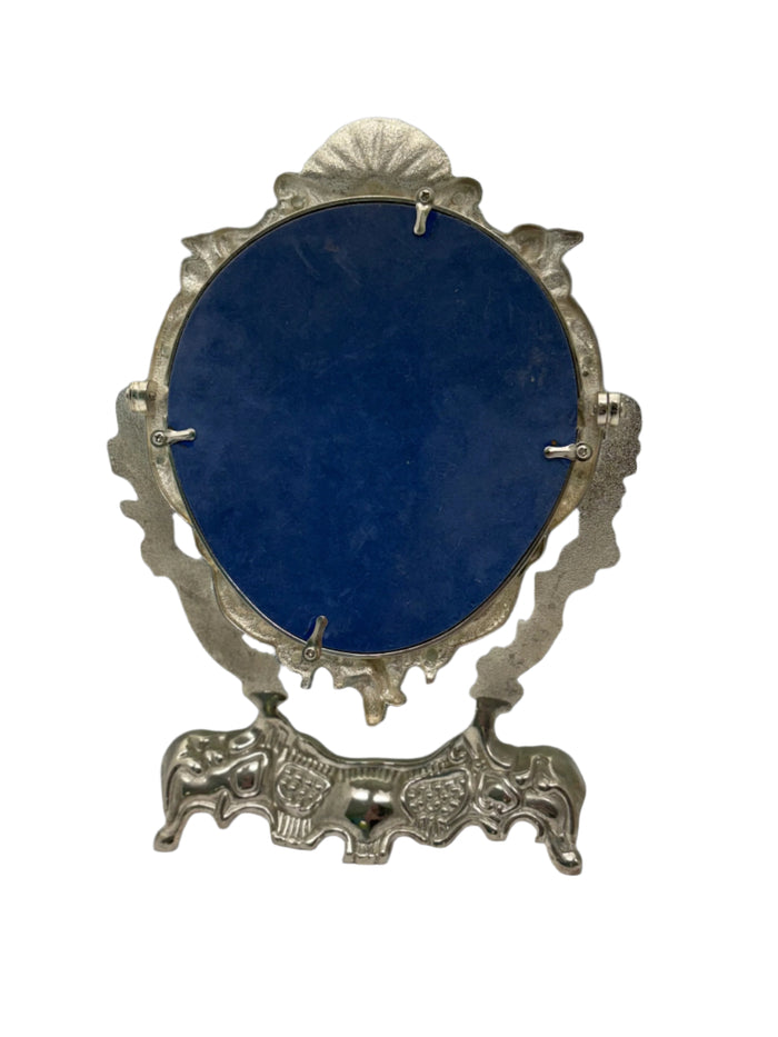 Victorian Style Silver Plate Swivel Mirror.