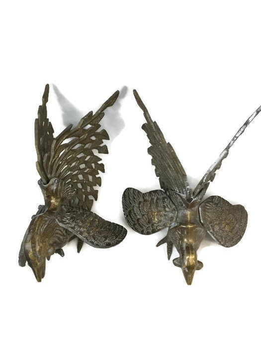 Vintage Brass Fighting Cocks Figurines at Duckwells