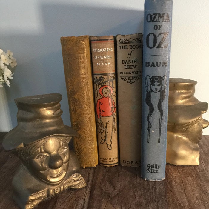 Vintage Clown Bookends at Duckwells