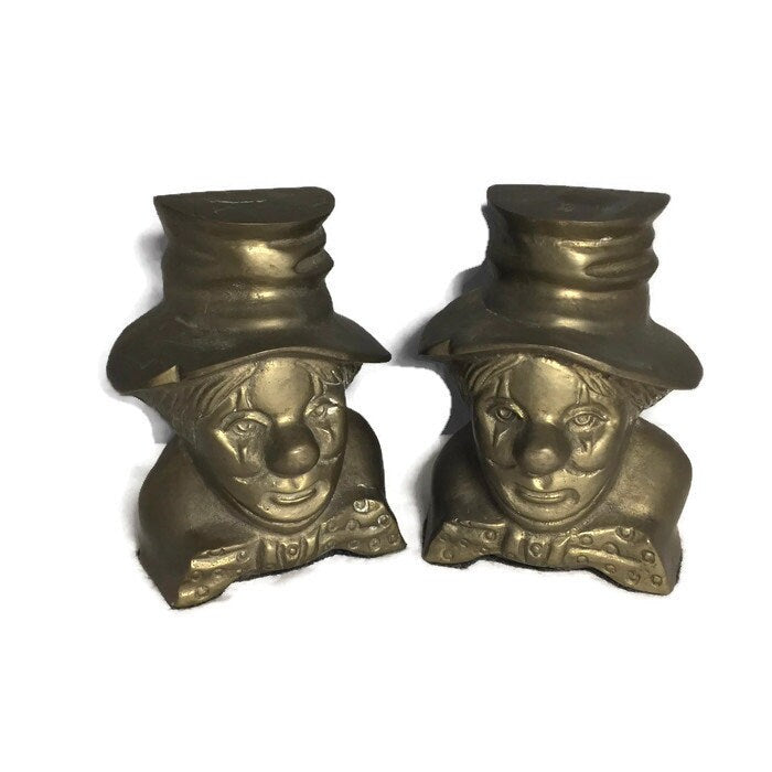 Vintage Clown Bookends at Duckwells