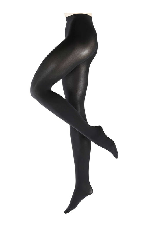 Black warm thermo  tights on a white background