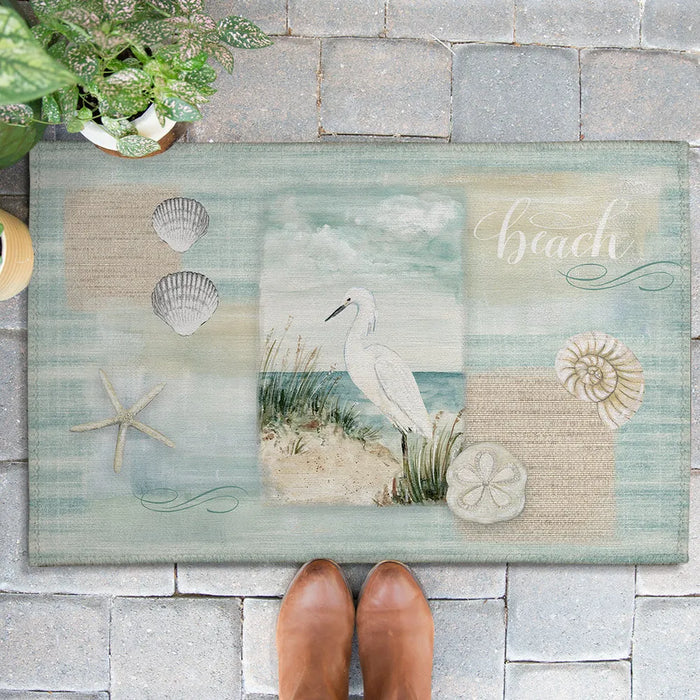 Water Egret and Dunes Outdoor Door Mat