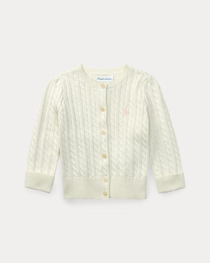 White Cable-Knit Cardigan - Madison's Niche