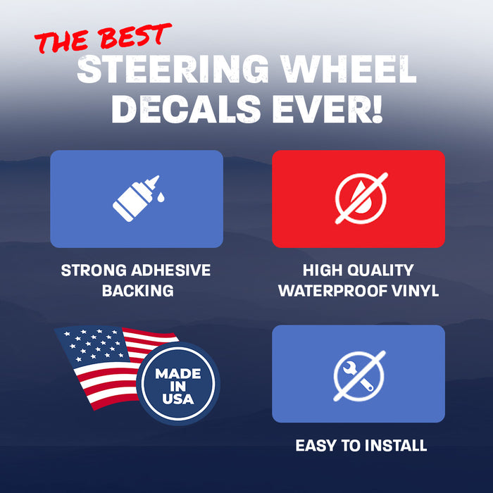 White & Light Blue Steering Wheel Decal
