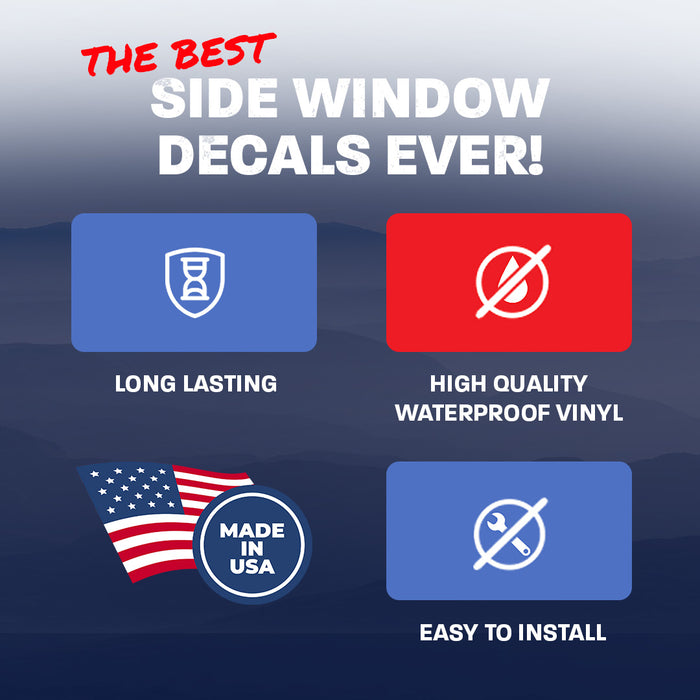 White & Yellow Thin Blue Line Side Windows Printed Vinyl Decal