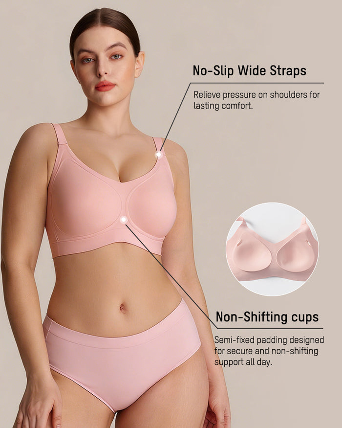 Wireless V-Neck Back & Side Smoothing Bra