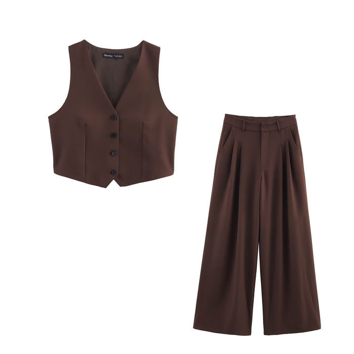 Women Clothing Spring Backless Top Casual Pants Sets