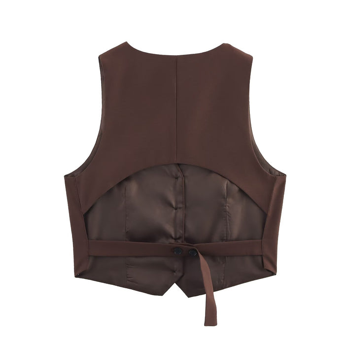 Women Clothing Spring Backless Top Casual Pants Sets