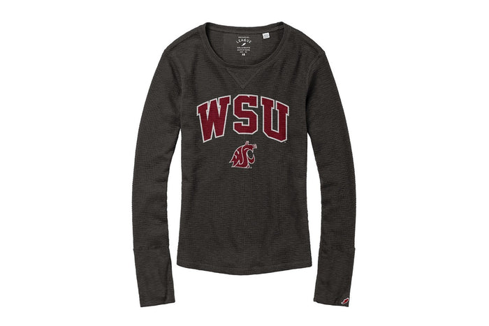 Womens Black WSU Long Sleeve Thermal