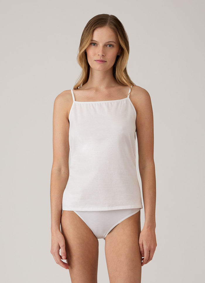 Women's Cotton Cami in White