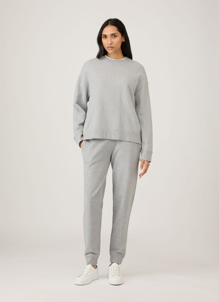 Women's Relaxed Loopback Sweatshirt in Grey Melange