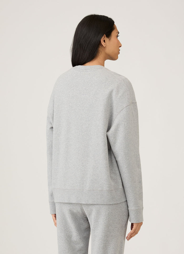 Women's Relaxed Loopback Sweatshirt in Grey Melange