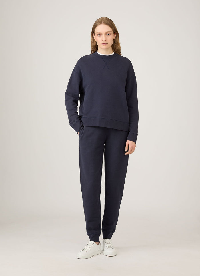 Women's Relaxed Loopback Sweatshirt in Navy