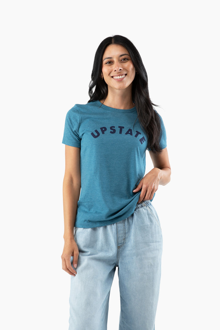 Women's Upstate Arch Relaxed T - Heather Deep Teal / Navy