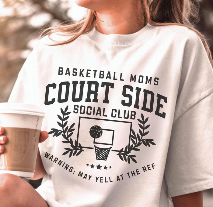 WS Basketball Courtside Social Club Moms Graphic T Shirt