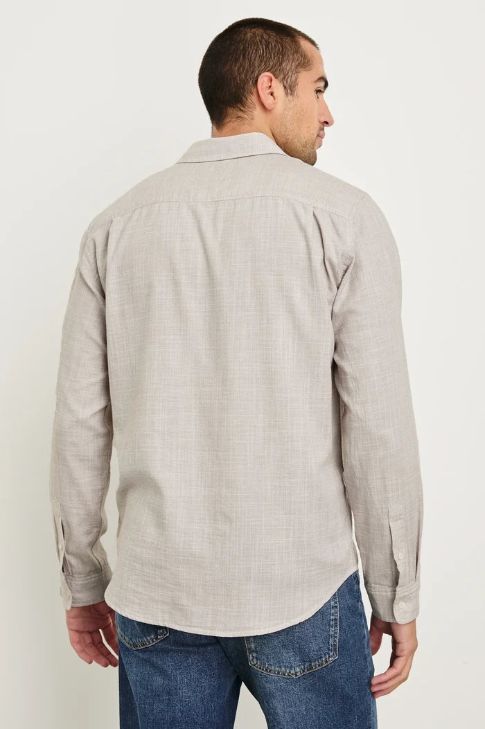 Wyatt Relaxed Fit Shirt in Tahini Etch - Madison's Niche