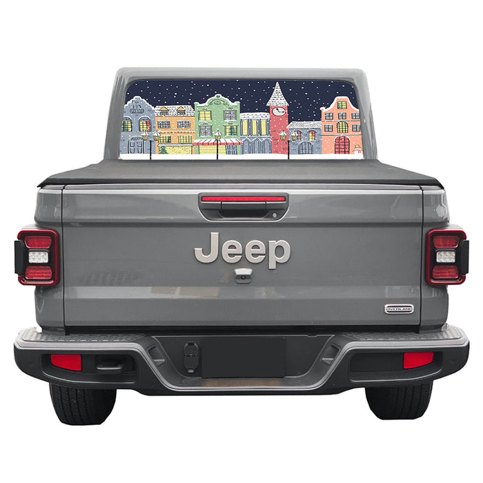 Xmas Village Rear Window Decal