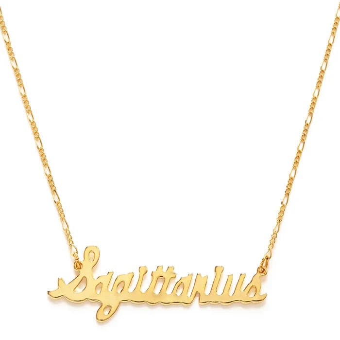 Zodiac Script Necklace- Sagittarius